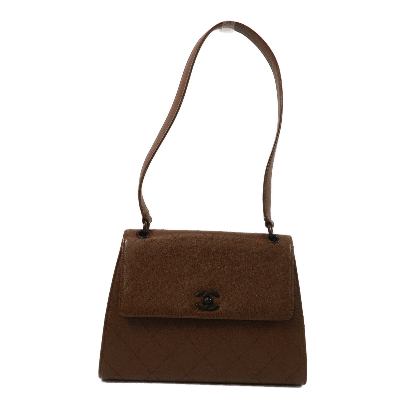 CHANEL 牛皮皮革Vintage Top Handle Kelly Flap Bag肩背袋