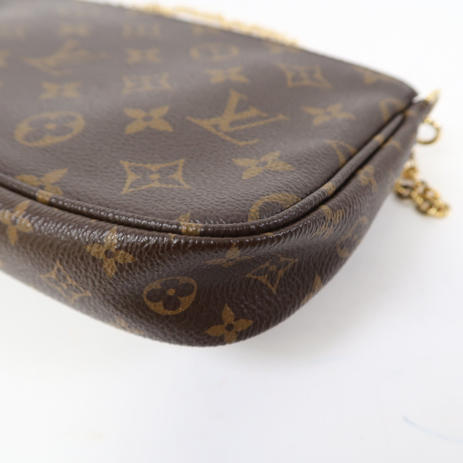 LOUIS VUITTON Monogram Multi Pochette Accessoires金扣肩背袋啡色