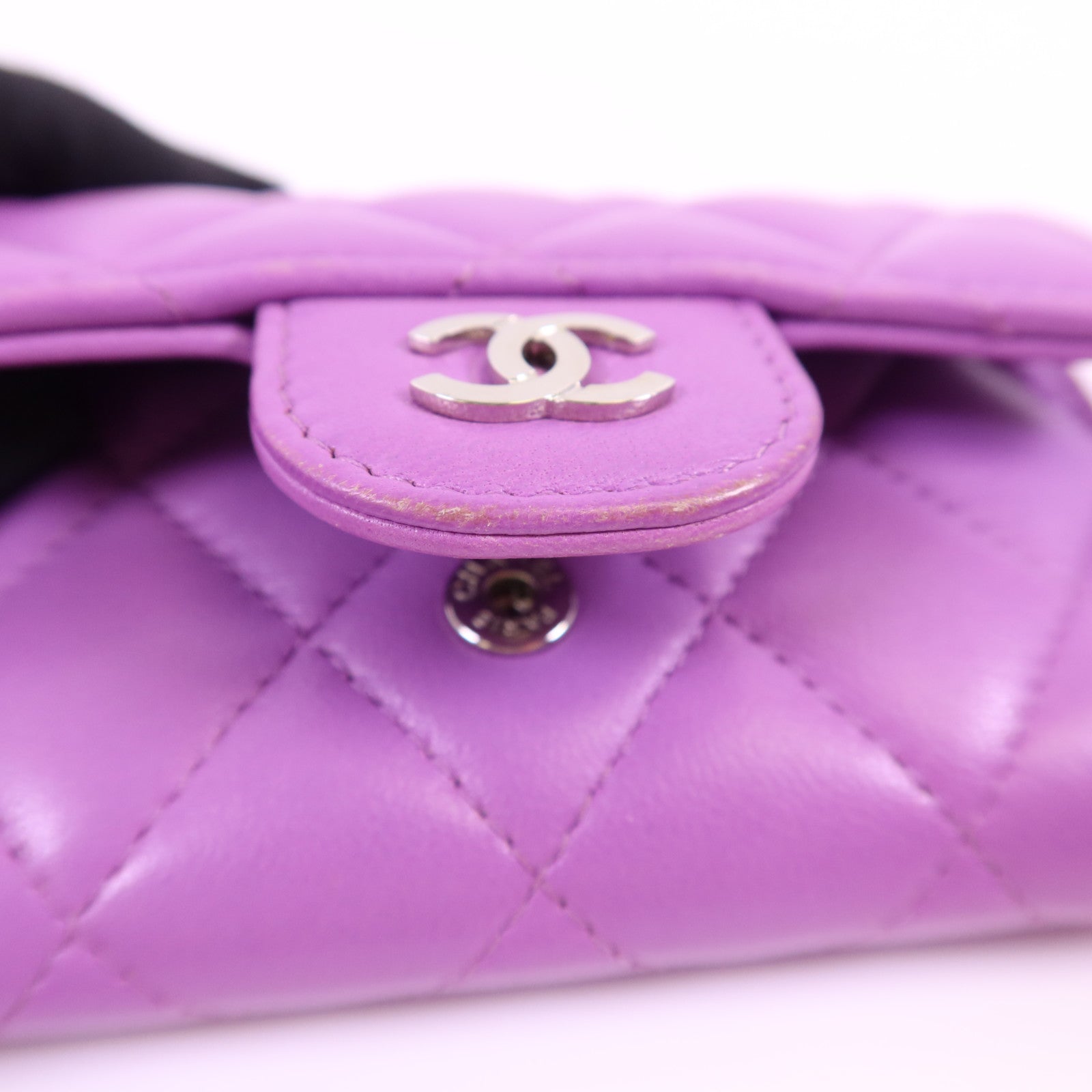 CHANEL 羊皮皮革Card Case銀扣卡片套