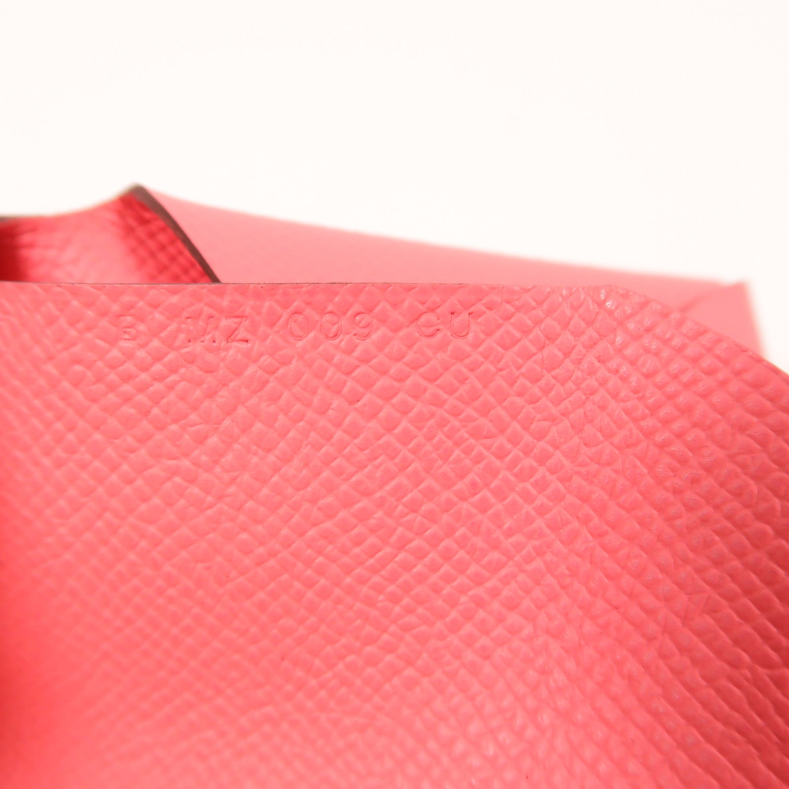 HERMES Epsom皮革Calvi Duo銀扣卡片套Rose Azalee