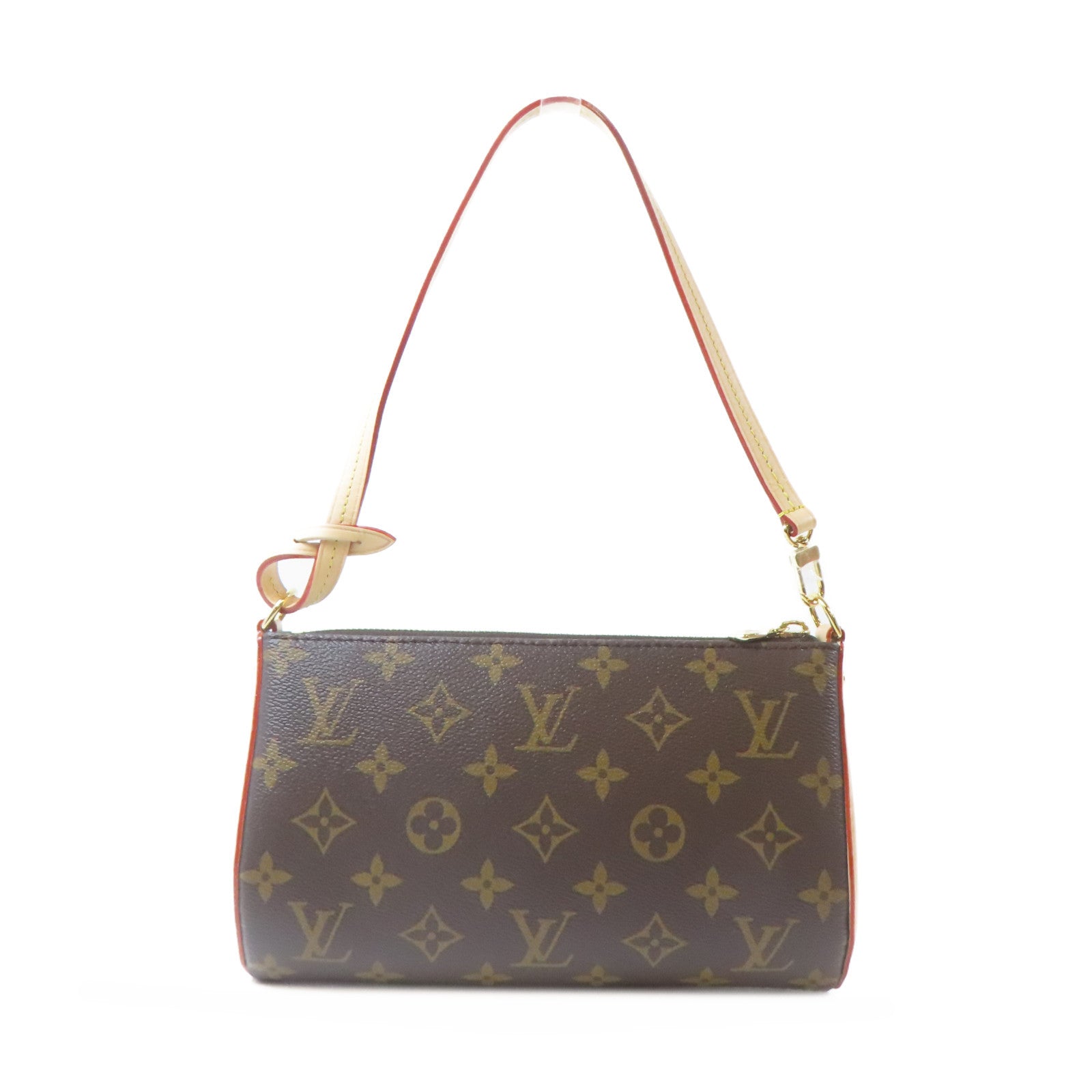LOUIS VUITTON Monogram Pochette Tirette金扣手挽肩背兩用袋啡色