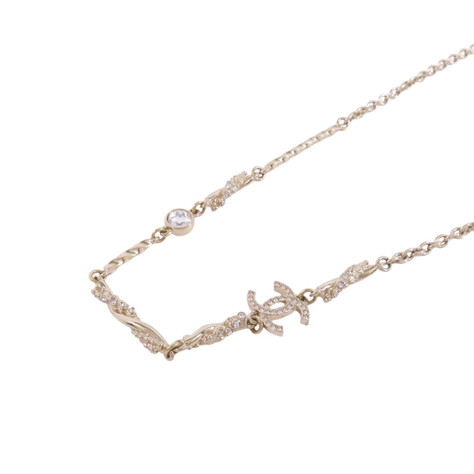 CHANEL CC GHW Necklace B23B Metal Rhinestone