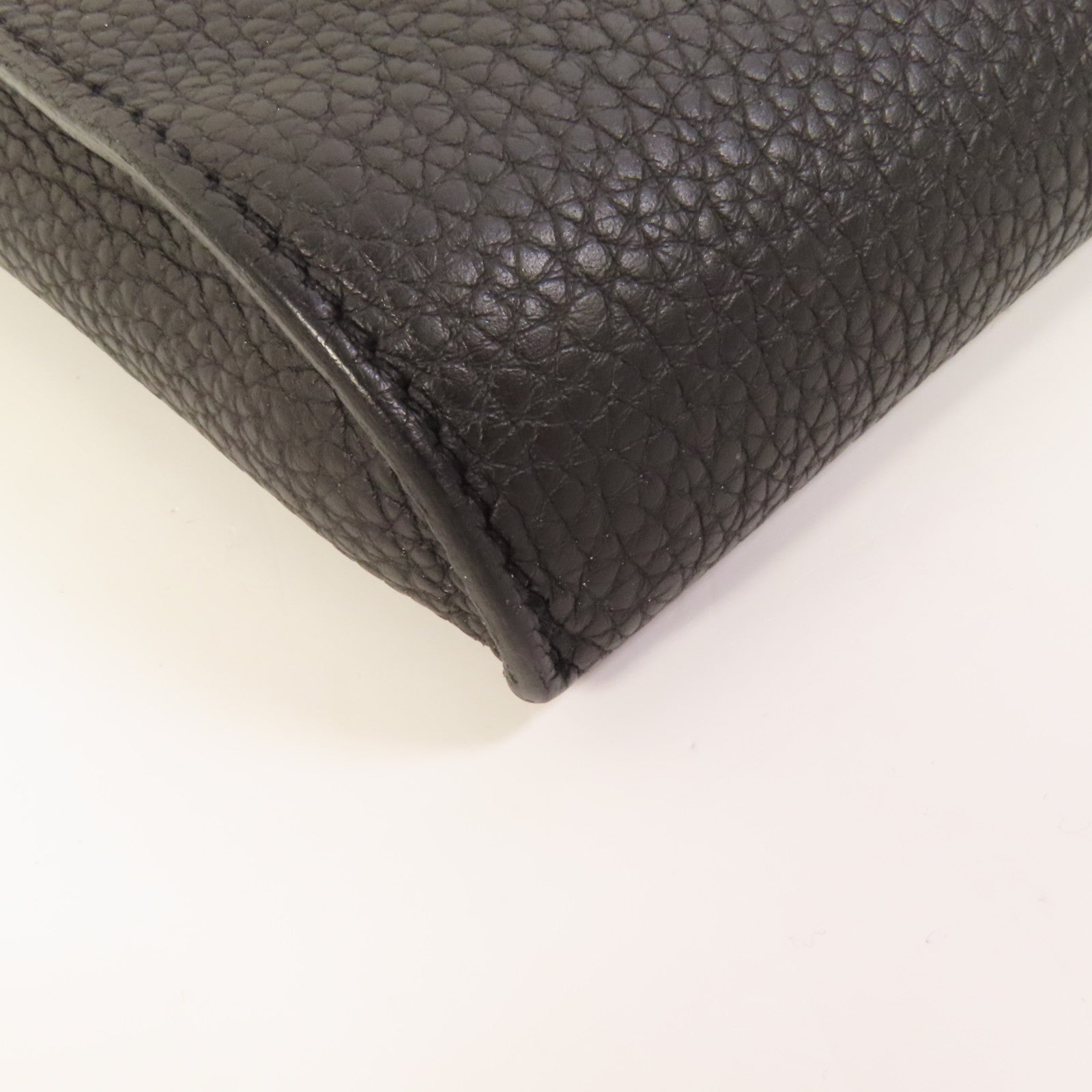 HERMES Togo皮革Videpoches銀扣肩背袋Noir