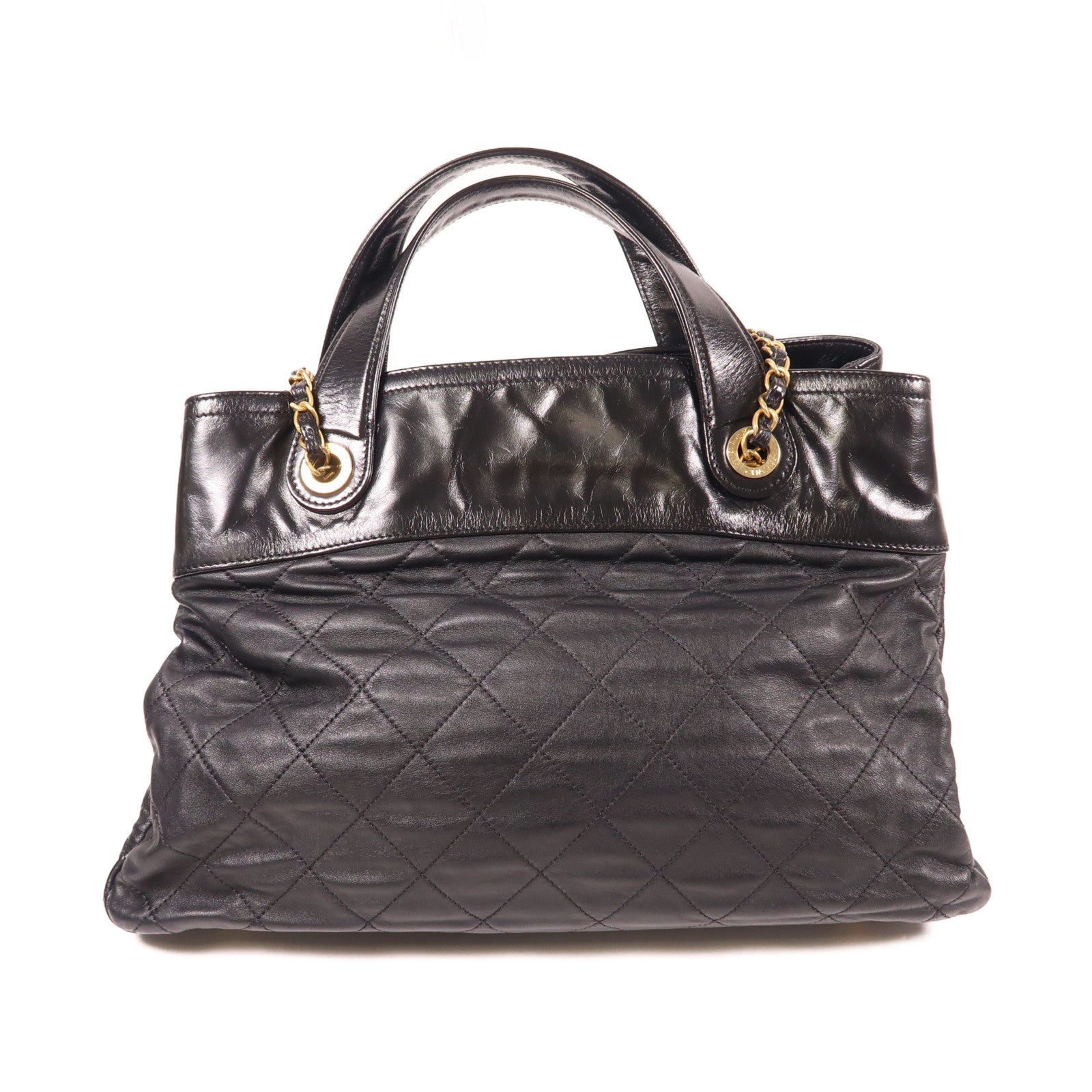 CHANEL 牛皮皮革2way Shoulder Bag金扣手挽肩背兩用袋