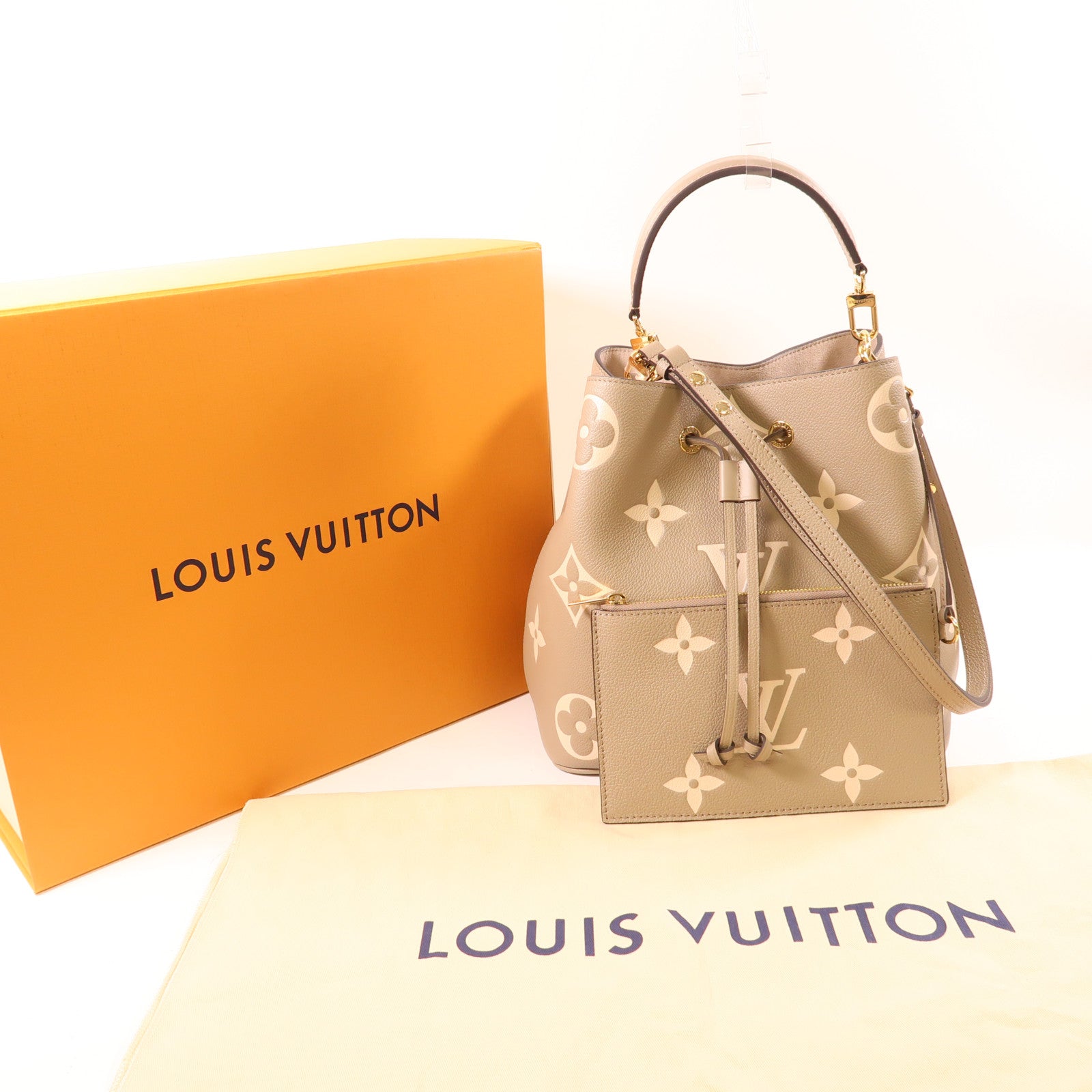 LOUIS VUITTON Monogram Empreinte Neo Noe MM金扣手挽肩背兩用袋