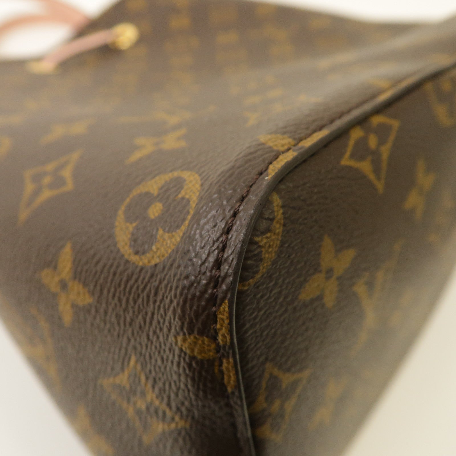 LOUIS VUITTON Monogram Neo Noe MM金扣肩背袋啡色/粉紅色