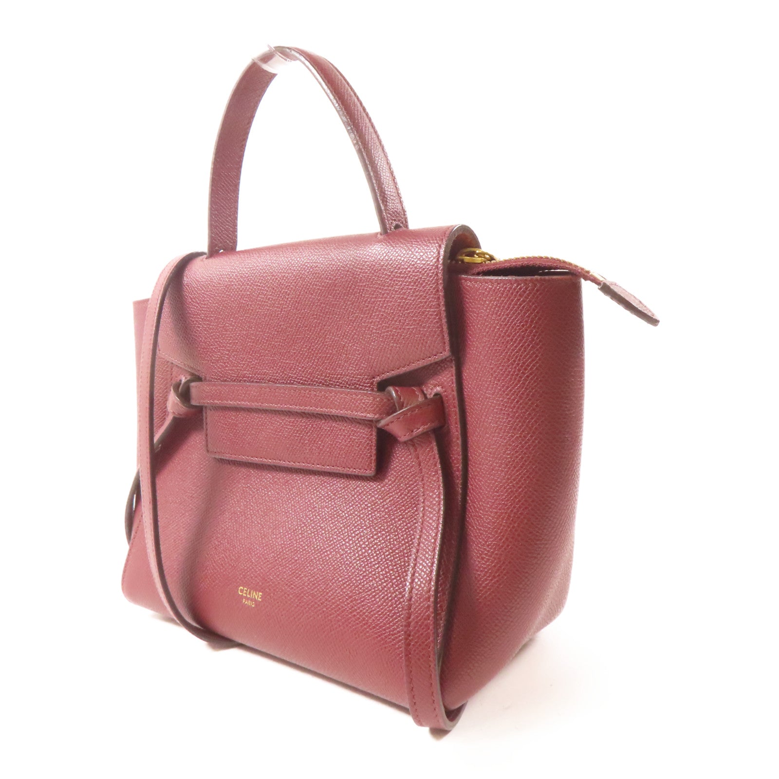 CELINE 牛皮皮革Belt Bag金扣手挽肩背兩用袋紅色
