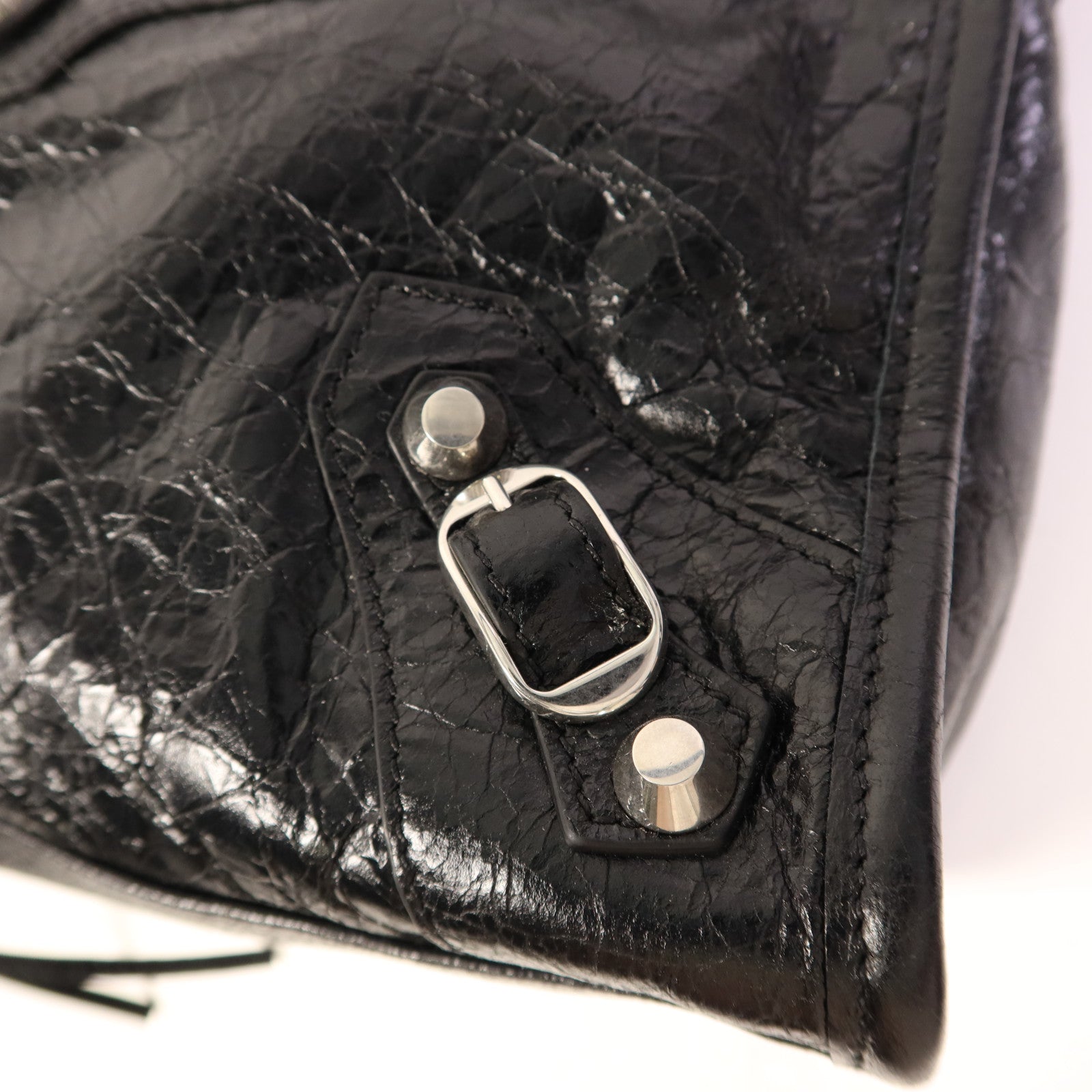 BALENCIAGA 羊皮皮革Le City Small Bag銀扣手挽肩背兩用袋