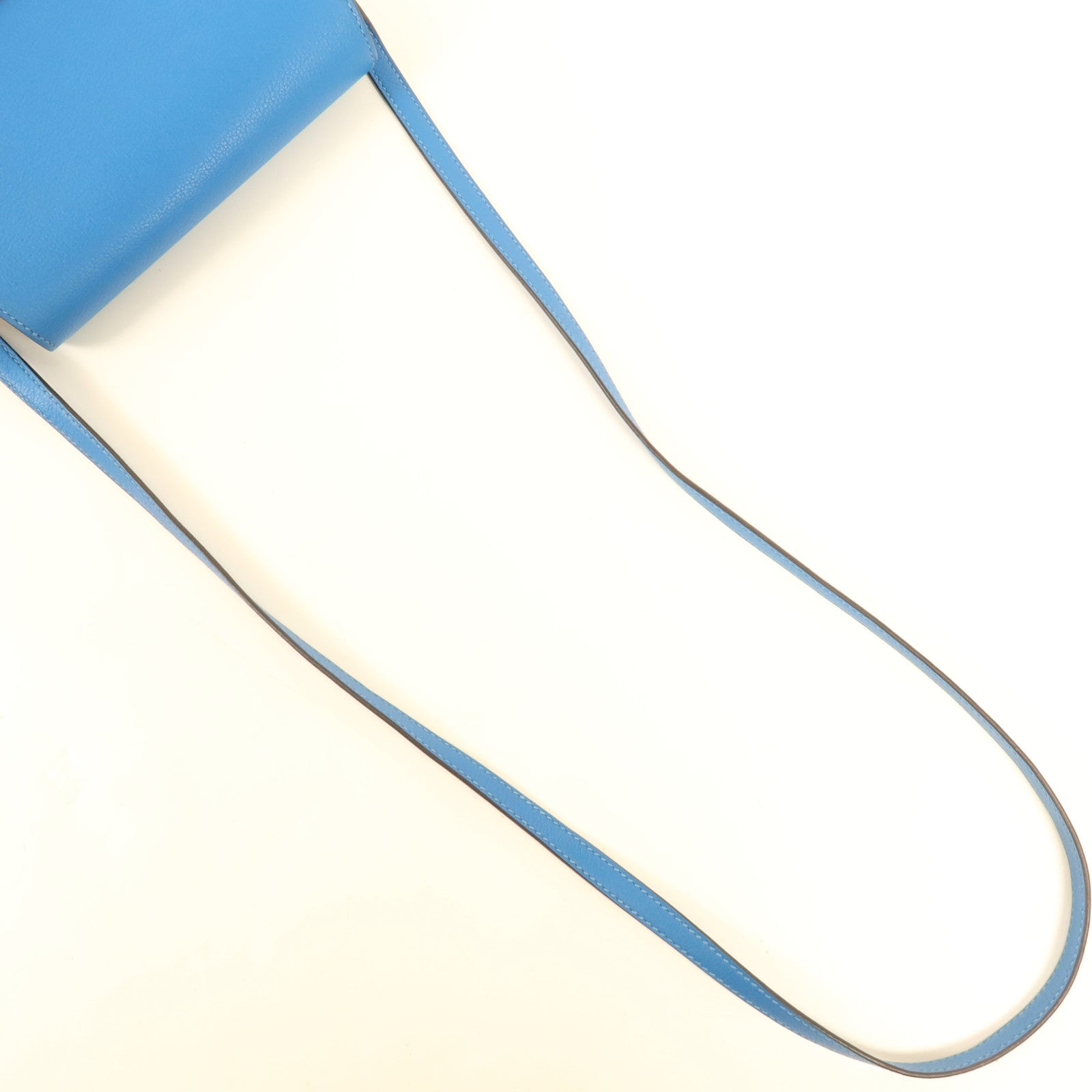 HERMES Evercolor皮革Roulis Mini金扣肩背袋Blue Zanzibar