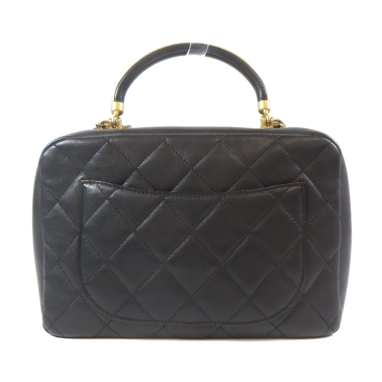 CHANEL 菱格牛皮皮革2way Shoulder Bag金扣鏈帶手挽肩背兩用袋黑色