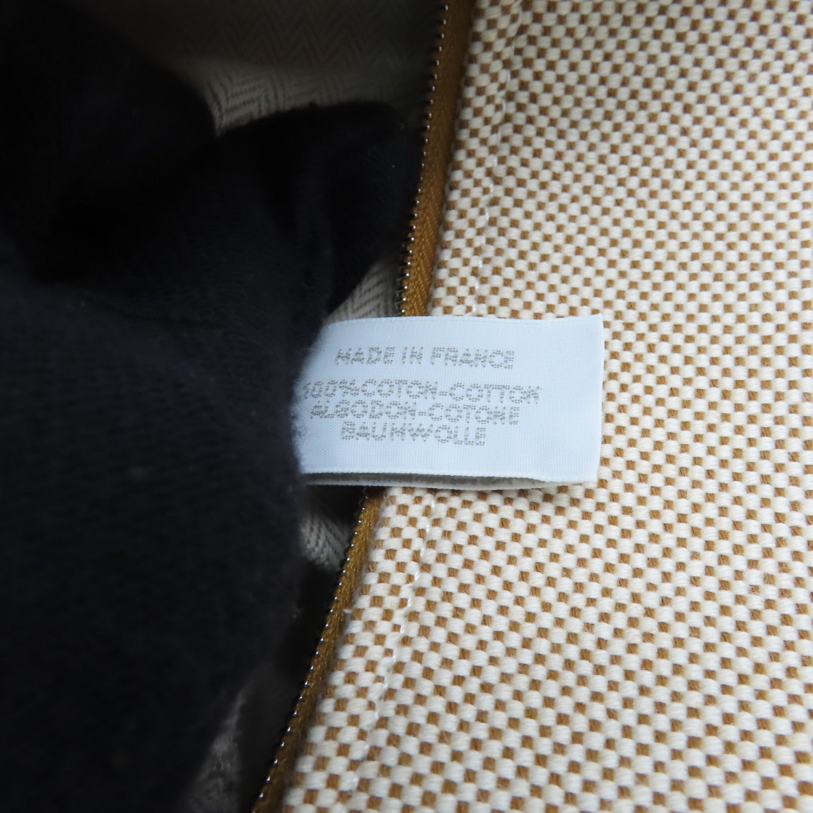 HERMES 【激減優惠】帆布Bride a Brac Cabriole Case銀扣手挽袋米色/橙色