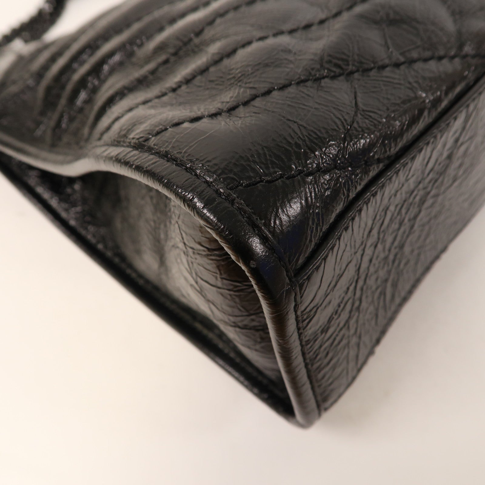 SAINT LAURENT 牛皮皮革Niki Shopping鏈帶肩背袋黑色