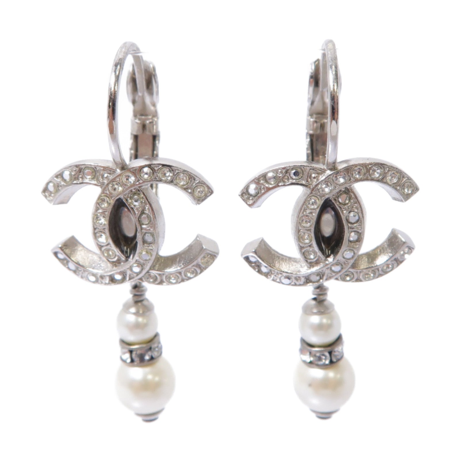 CHANEL 水晶/PVC Earrings耳環白色/透明