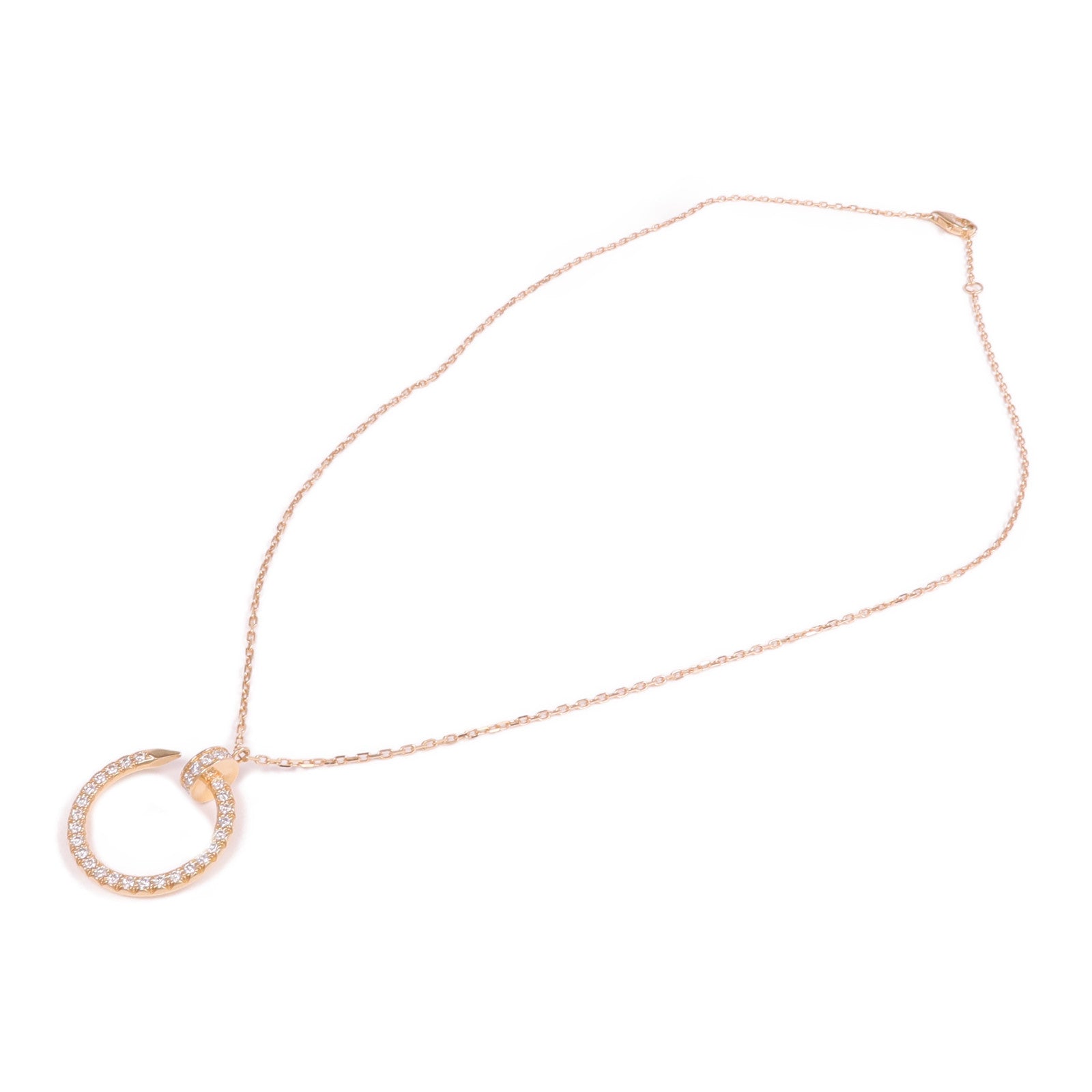 CARTIER 18K玫瑰金Juste Un Clou Necklace鑽石項鍊