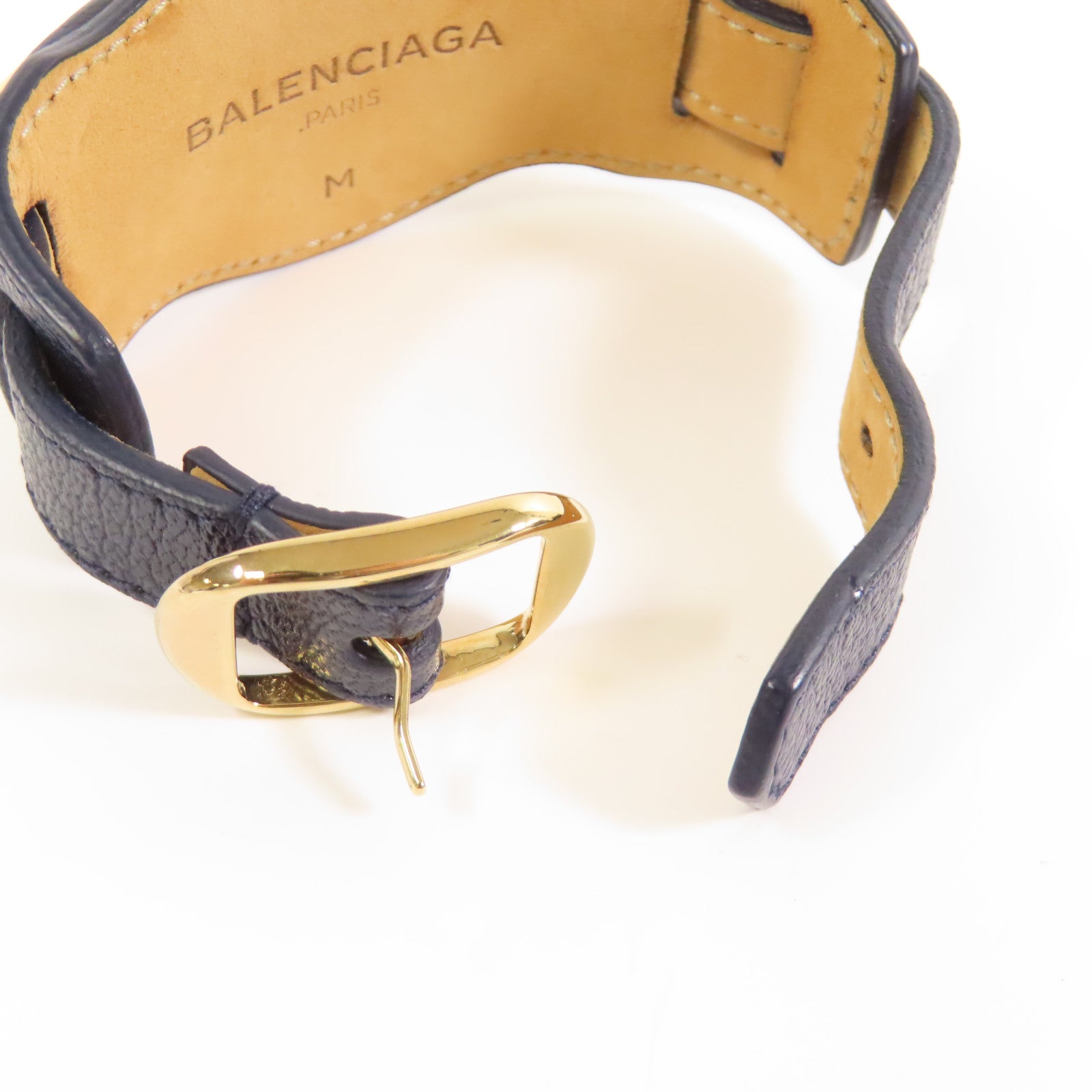 BALENCIAGA 牛皮皮革Bracelet/Bangle金扣深藍色