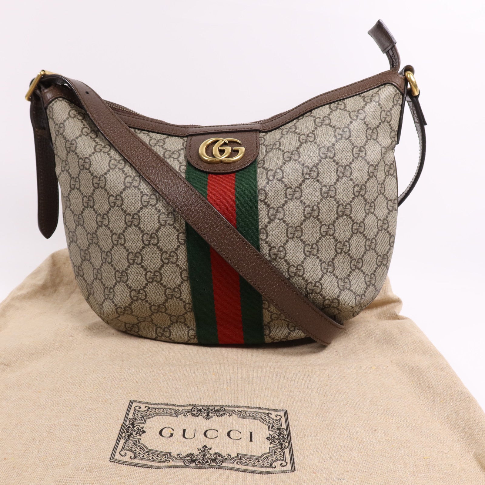 GUCCI 塗層帆布Ophidia Medium金扣肩背袋