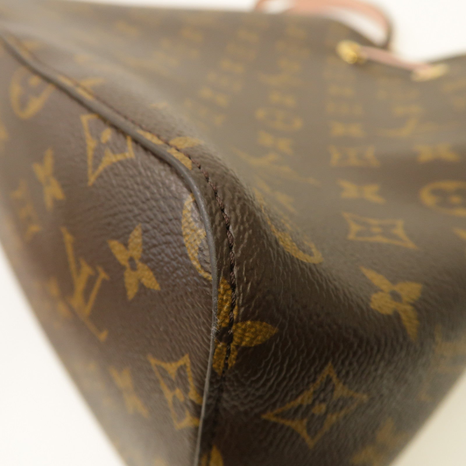 LOUIS VUITTON Monogram Neo Noe MM金扣肩背袋啡色/粉紅色