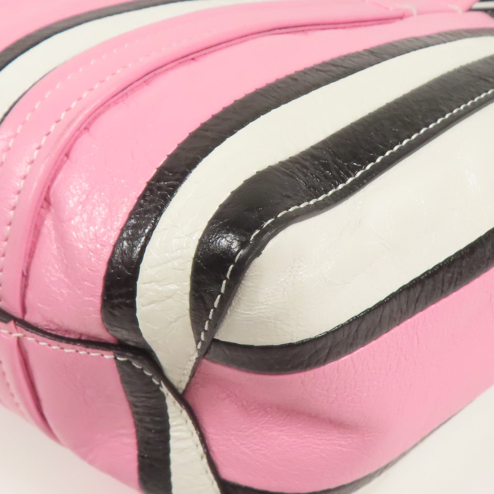 BALENCIAGA Barbes Bag 2way Shoulder Bag Calfskin Leather Pink/White