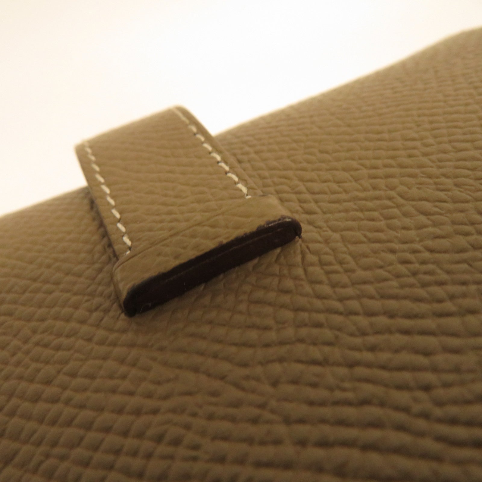 HERMES 【激減優惠】Epsom皮革Bearn Compact Wallet金扣錢包啡色