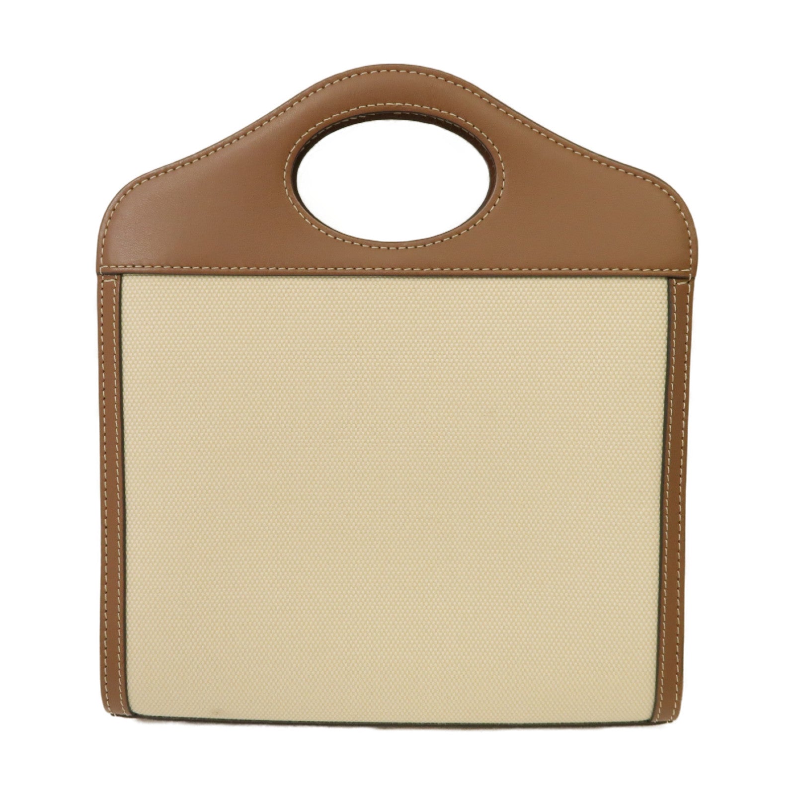 BURBERRY 帆布Pocket Bag金扣手挽肩背兩用袋啡色2