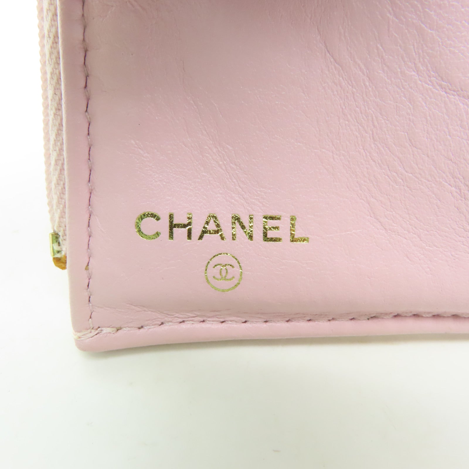 CHANEL 【激減優惠】菱格Caviar皮革Wallet金扣錢包粉紅色