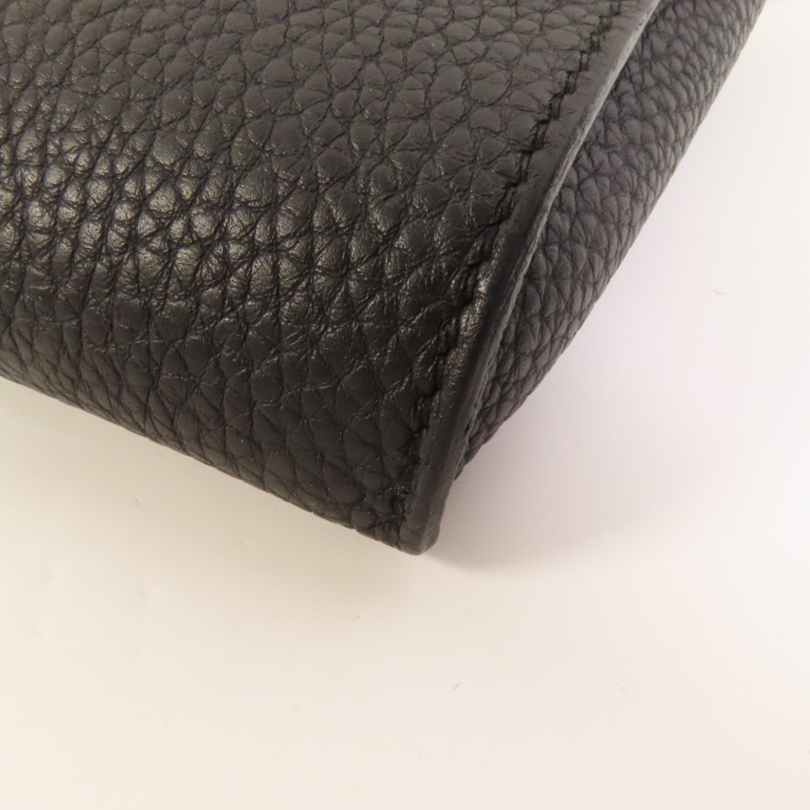 HERMES Togo皮革Videpoches銀扣肩背袋Noir