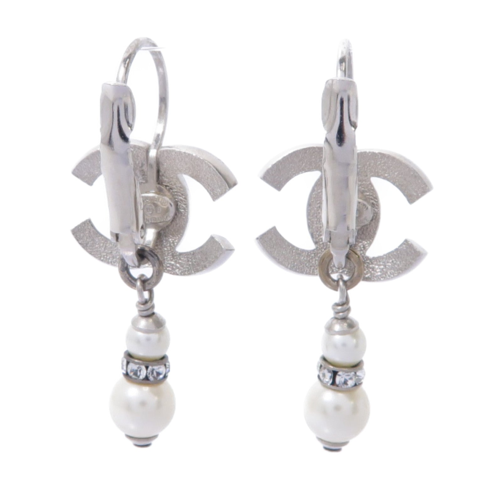 CHANEL 水晶/PVC Earrings耳環白色/透明