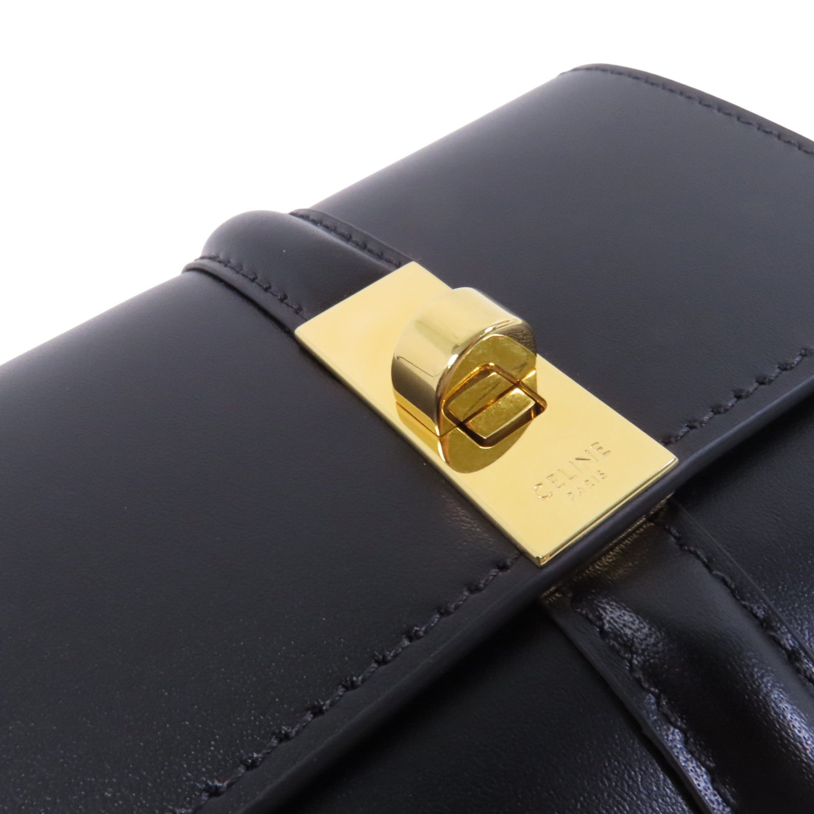 CELINE 牛皮皮革16 Trifold Wallet金扣短錢包