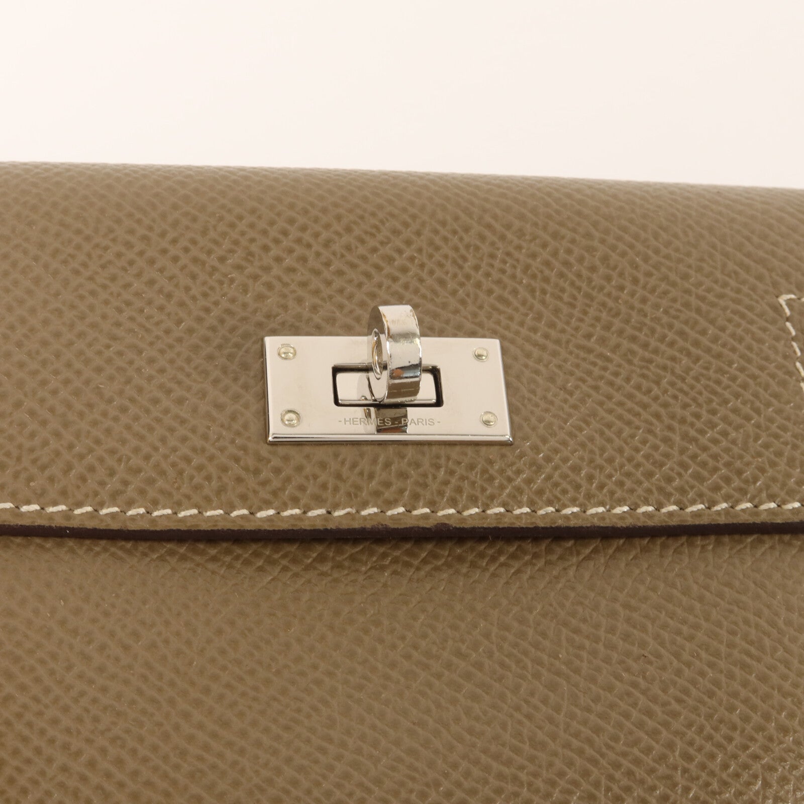 HERMES Epsom皮革Kelly Pocket Compact Wallet錢包Etoupe