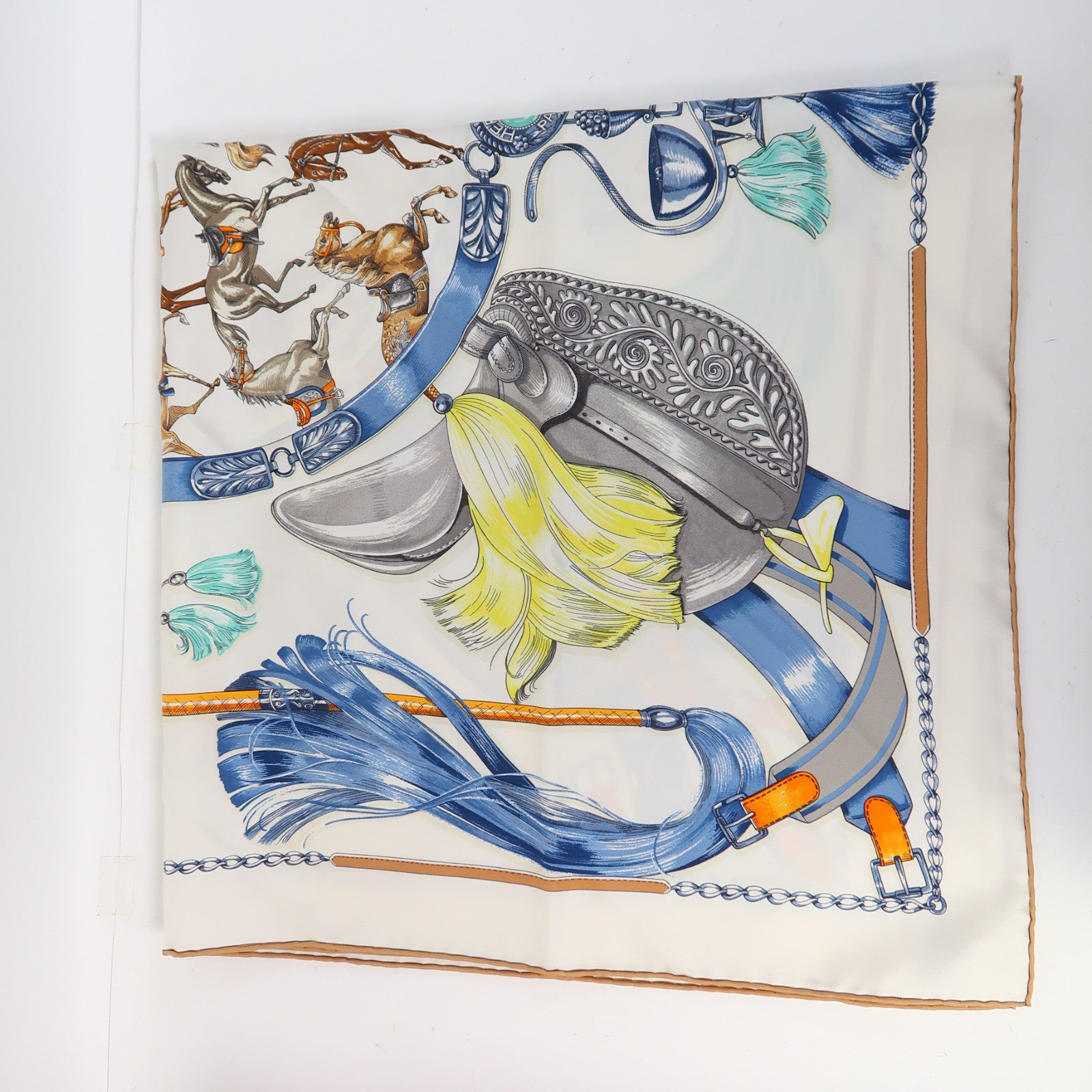 HERMES 絲質Scarf圍巾彩色