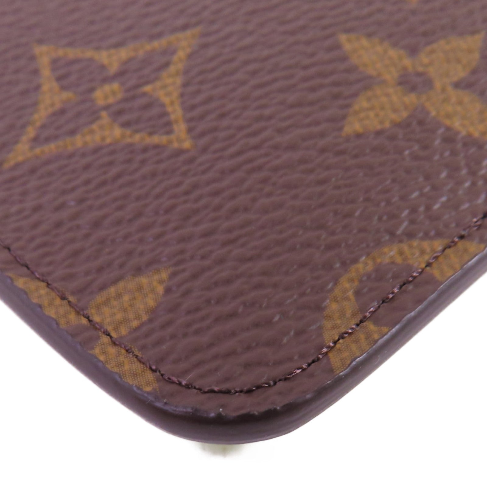 LOUIS VUITTON Monogram Romy Card Case金扣卡片套啡色/淺綠色