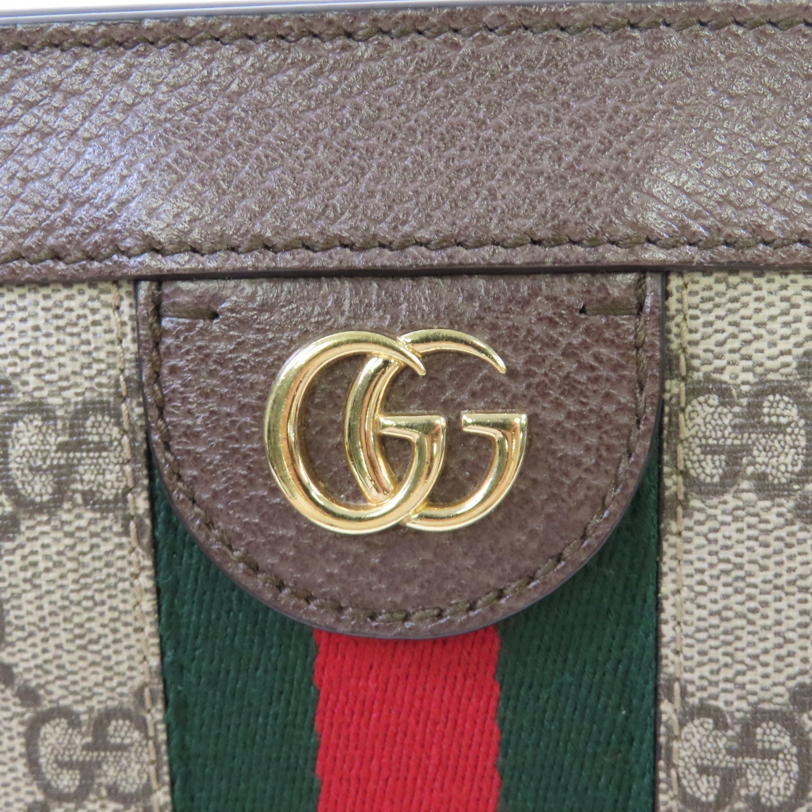 GUCCI 塗層帆布Ophidia GG Small Shoulder Bag金扣鏈帶肩背袋啡色