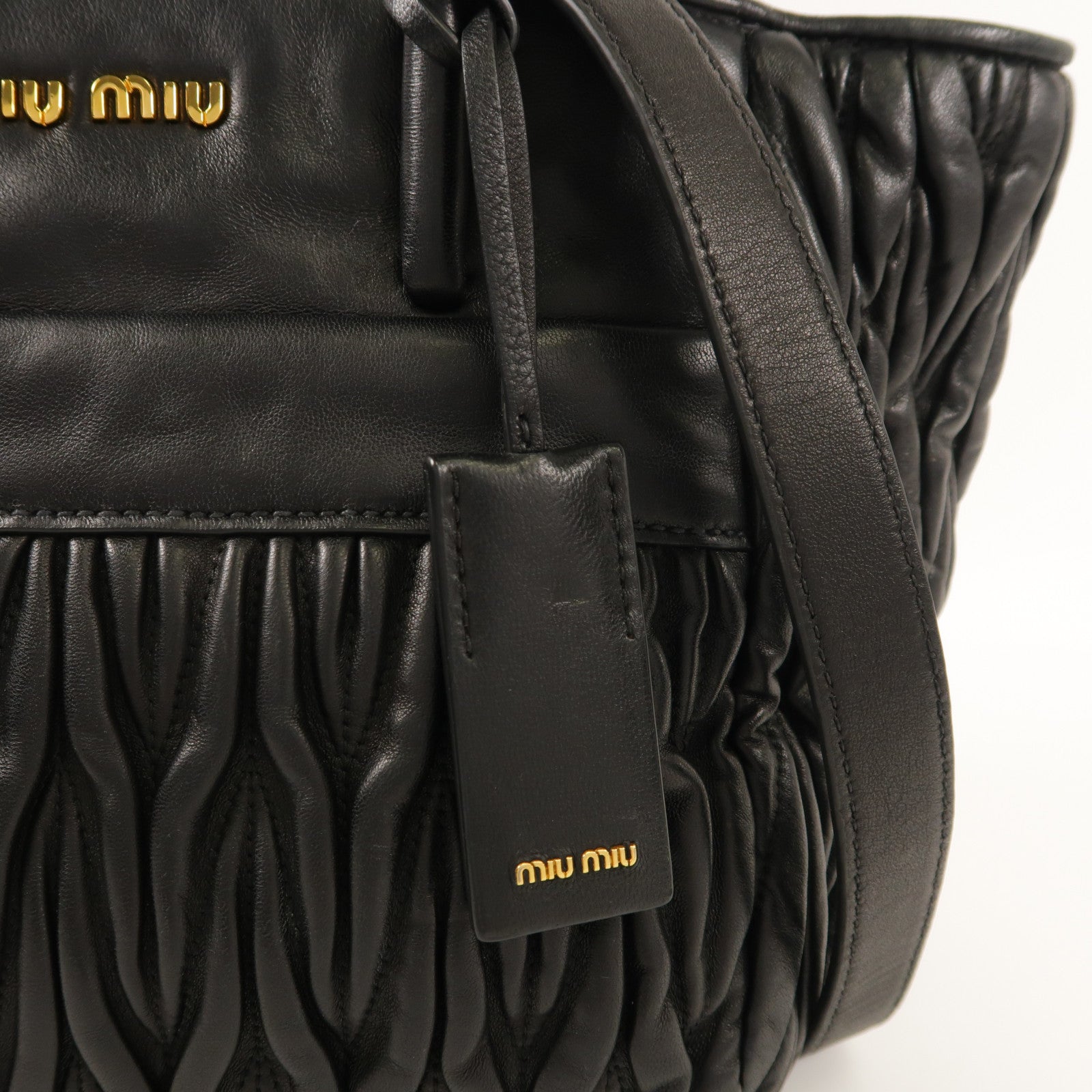 Miu Miu 羊皮皮革2Way Shoulder金扣手挽肩背兩用袋