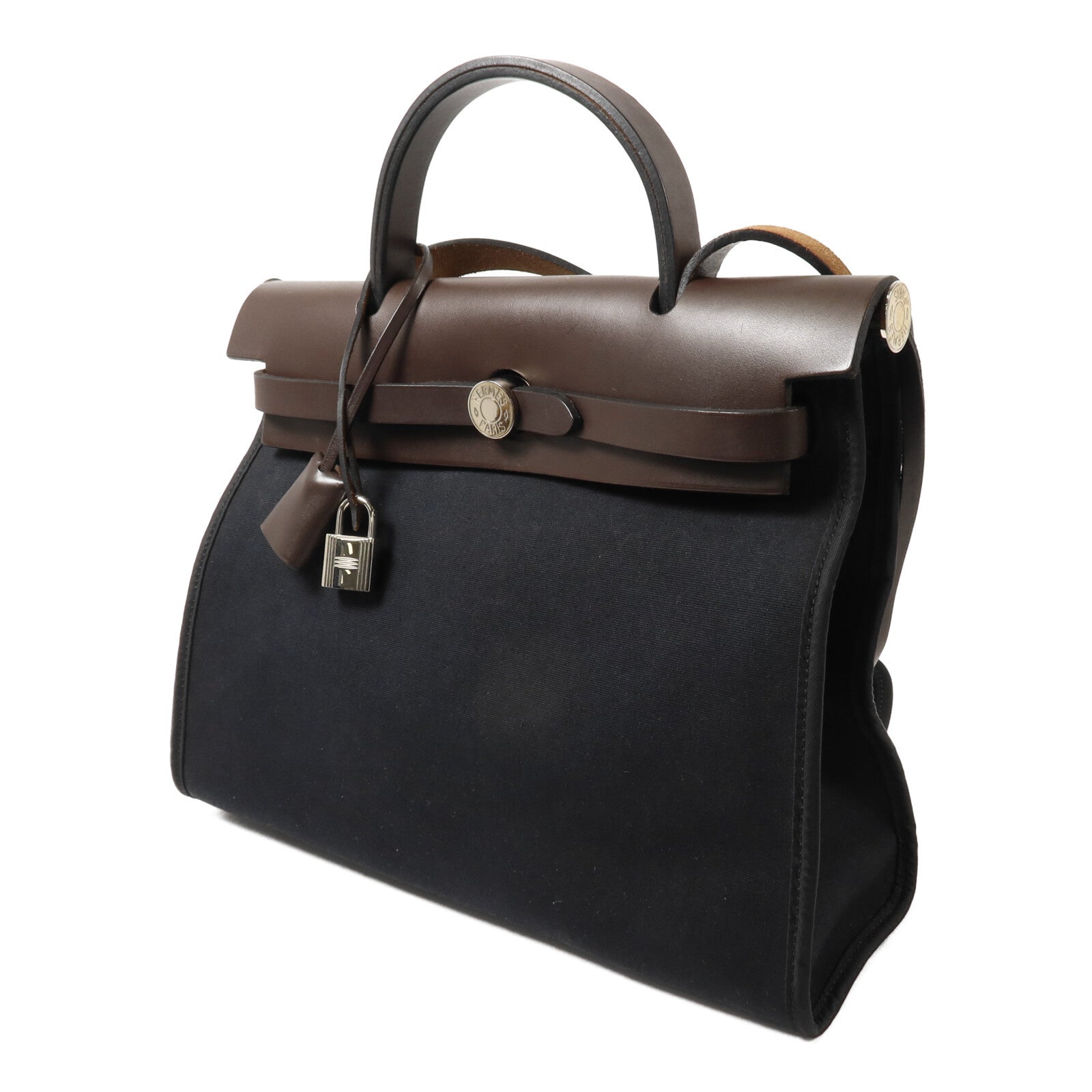 HERMES 帆布Herbag PM手挽肩背兩用袋Noir