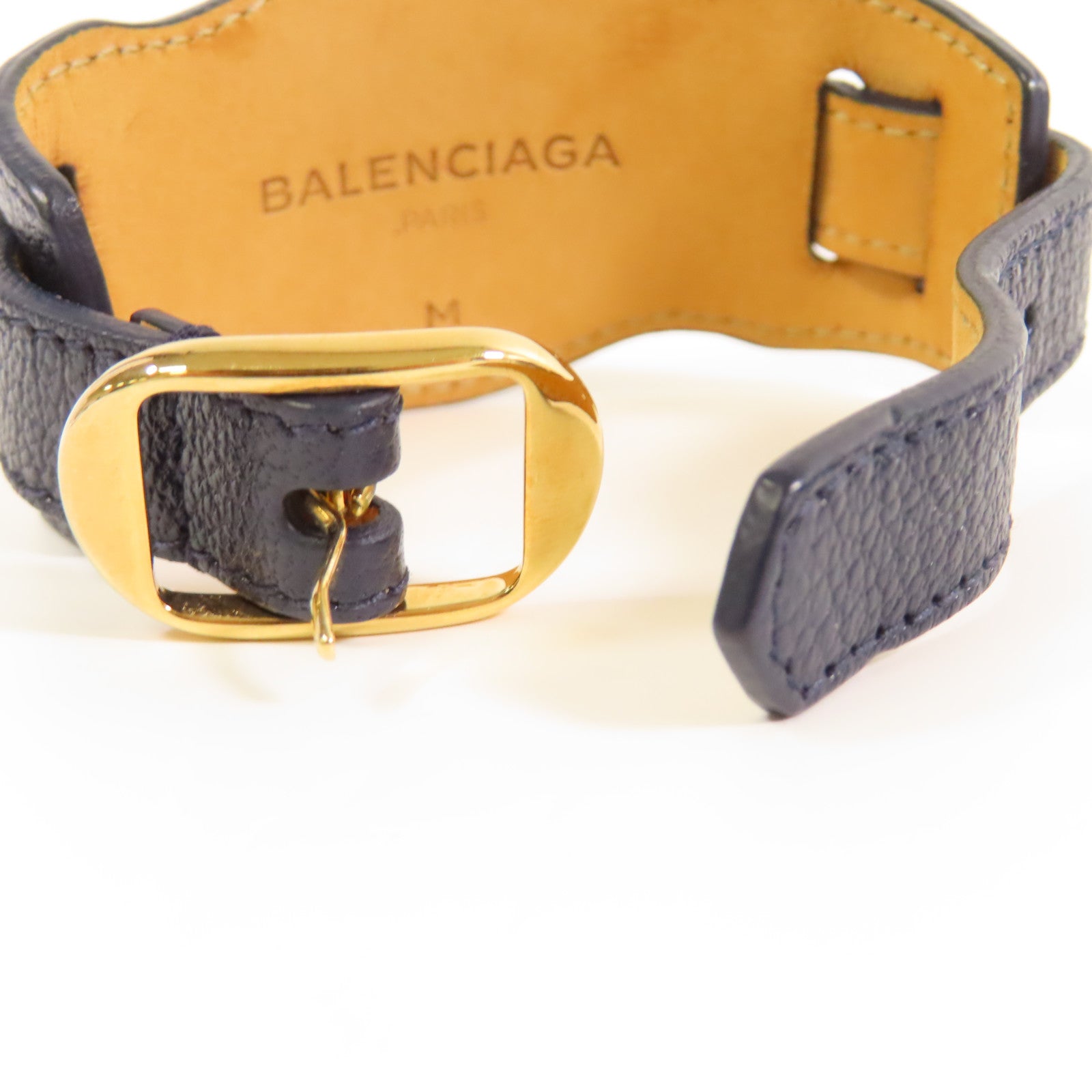 BALENCIAGA 牛皮皮革Bracelet/Bangle金扣深藍色