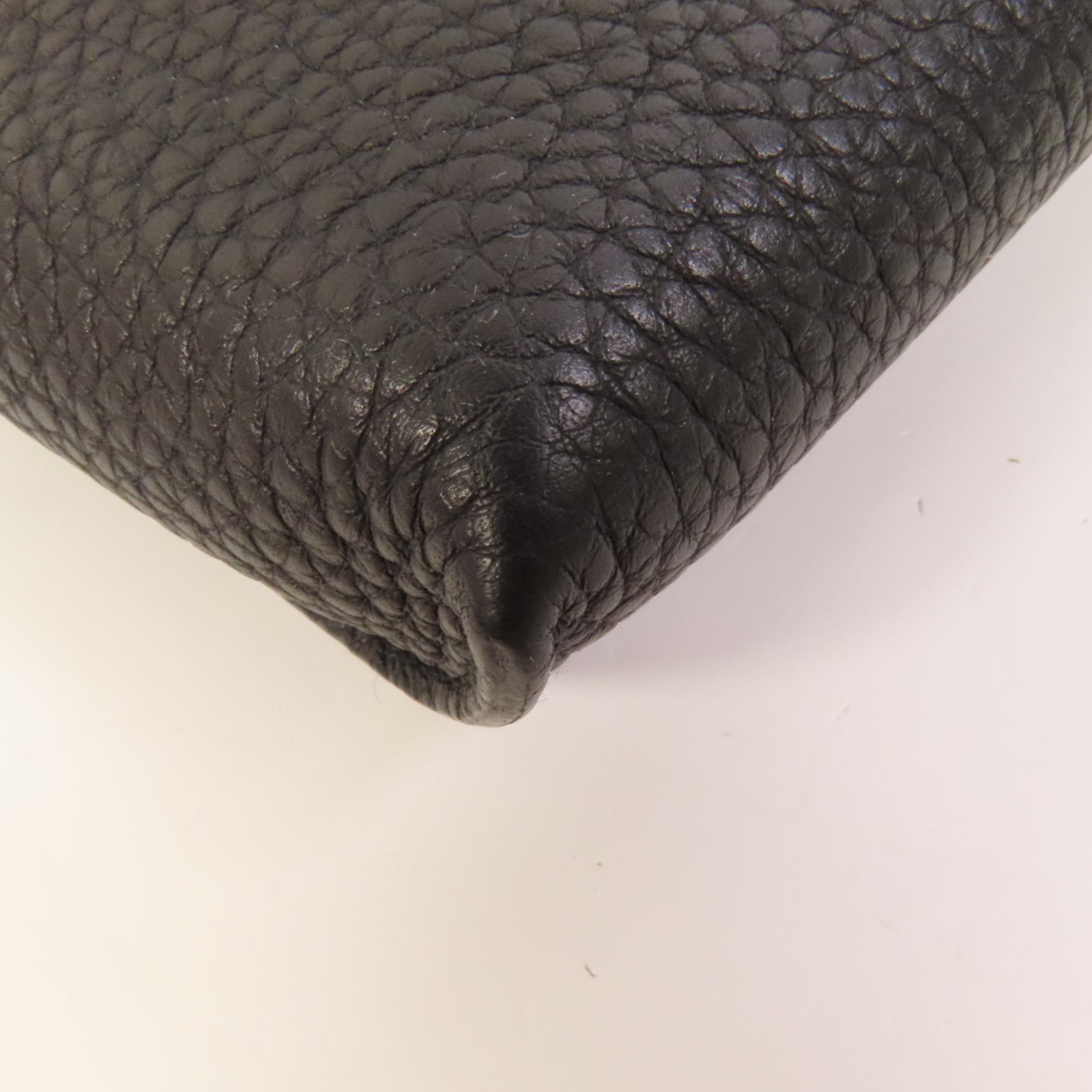 HERMES Togo皮革Videpoches銀扣肩背袋Noir