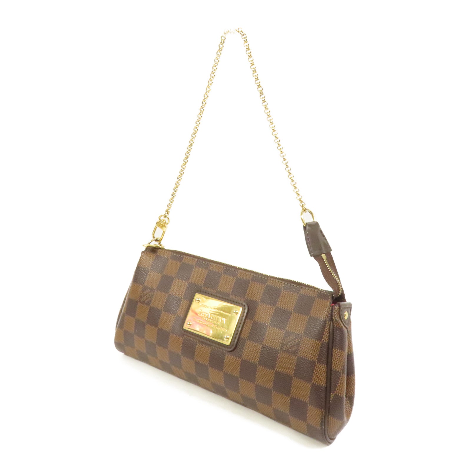 LOUIS VUITTON Damier Eva金扣手挽肩背兩用袋棕色