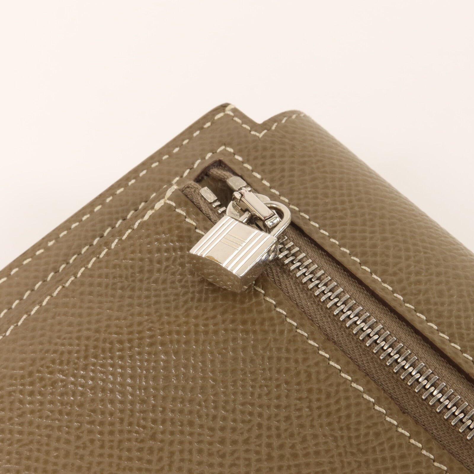 HERMES Epsom皮革Kelly Pocket Compact Wallet錢包Etoupe