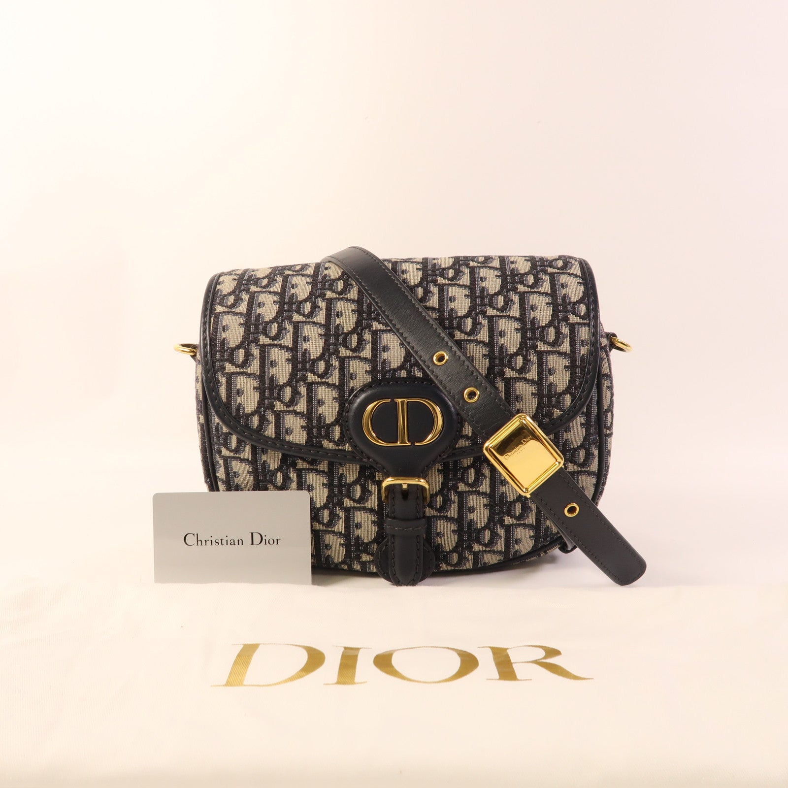 Dior 帆布Bobby金扣肩背袋