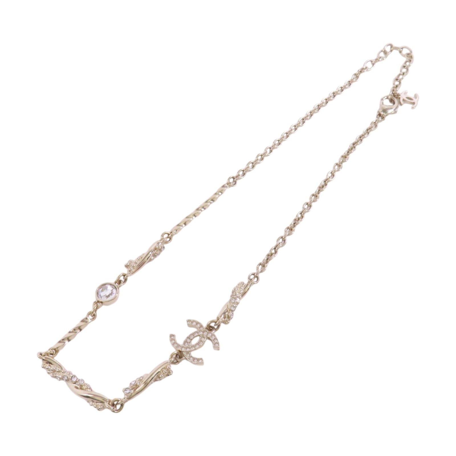 CHANEL CC GHW Necklace B23B Metal Rhinestone