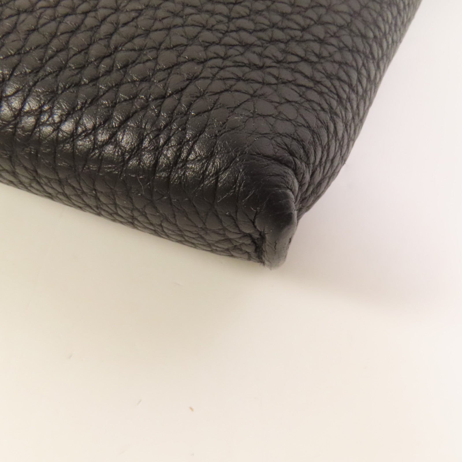 HERMES Togo皮革Videpoches銀扣肩背袋Noir