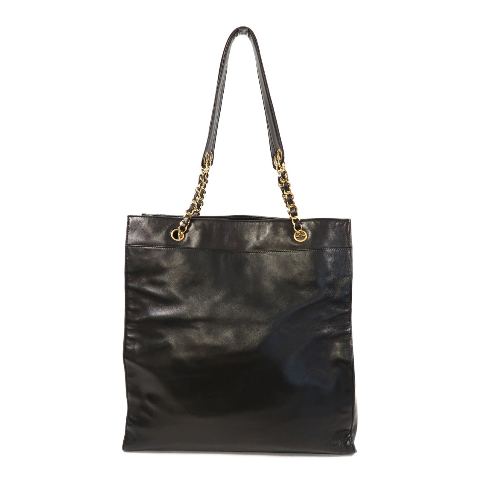 CHANEL 【激減優惠】羊皮皮革Vintage Tote Bag金扣手挽袋黑色
