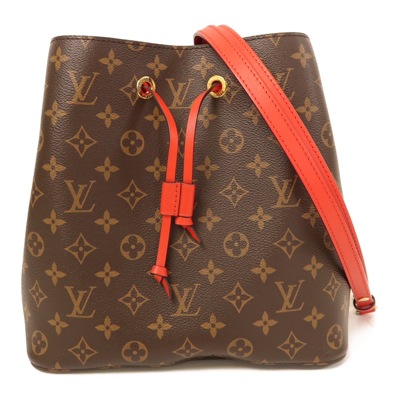 LOUIS VUITTON Monogram Neo Noe Bucket Bag金扣肩背袋Coquelicot/紅色