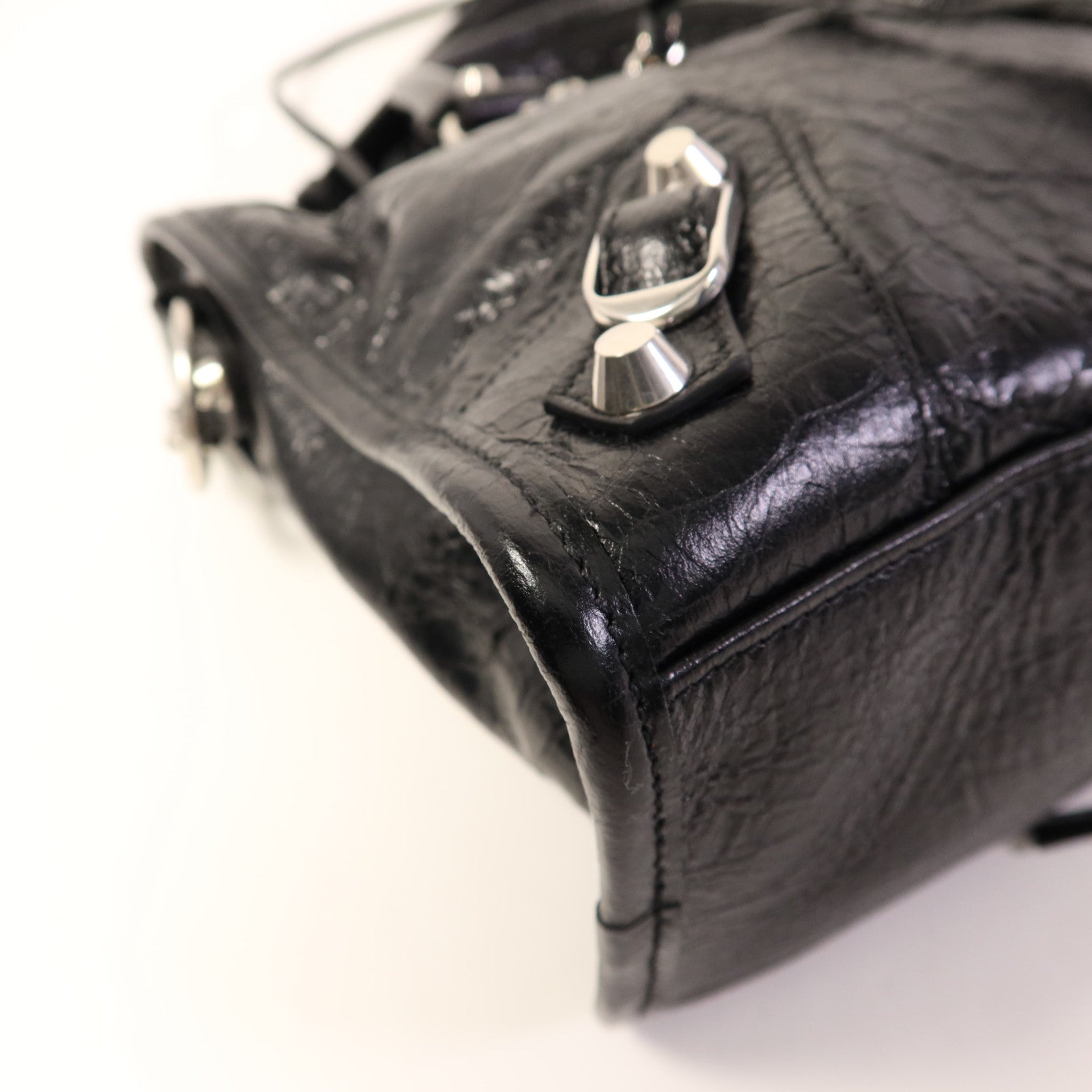 BALENCIAGA 羊皮皮革Le City Small Bag銀扣手挽肩背兩用袋