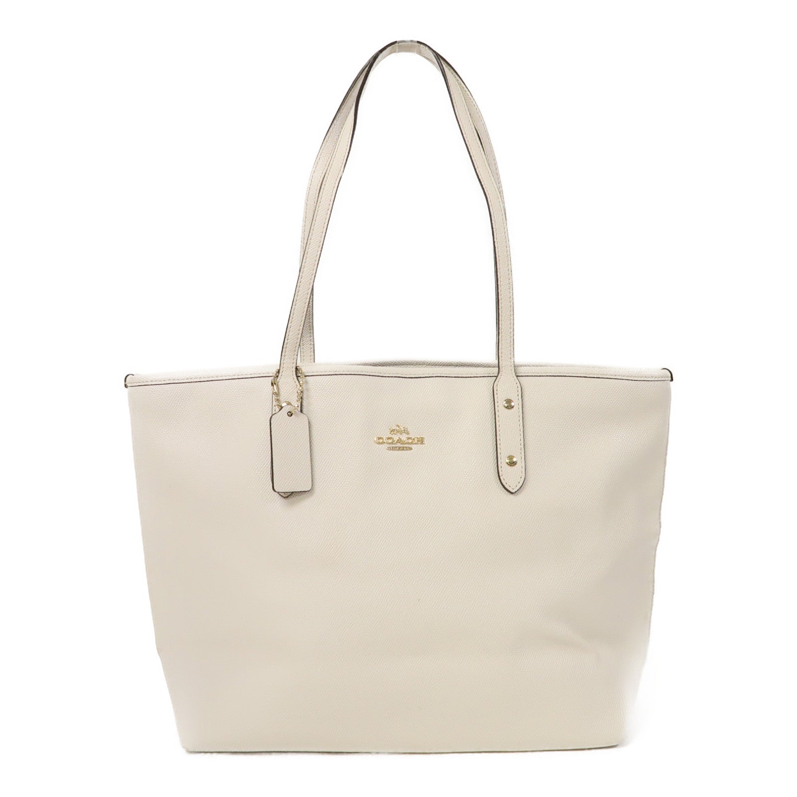 COACH 牛皮皮革Shoulder Bag金扣肩背袋白色