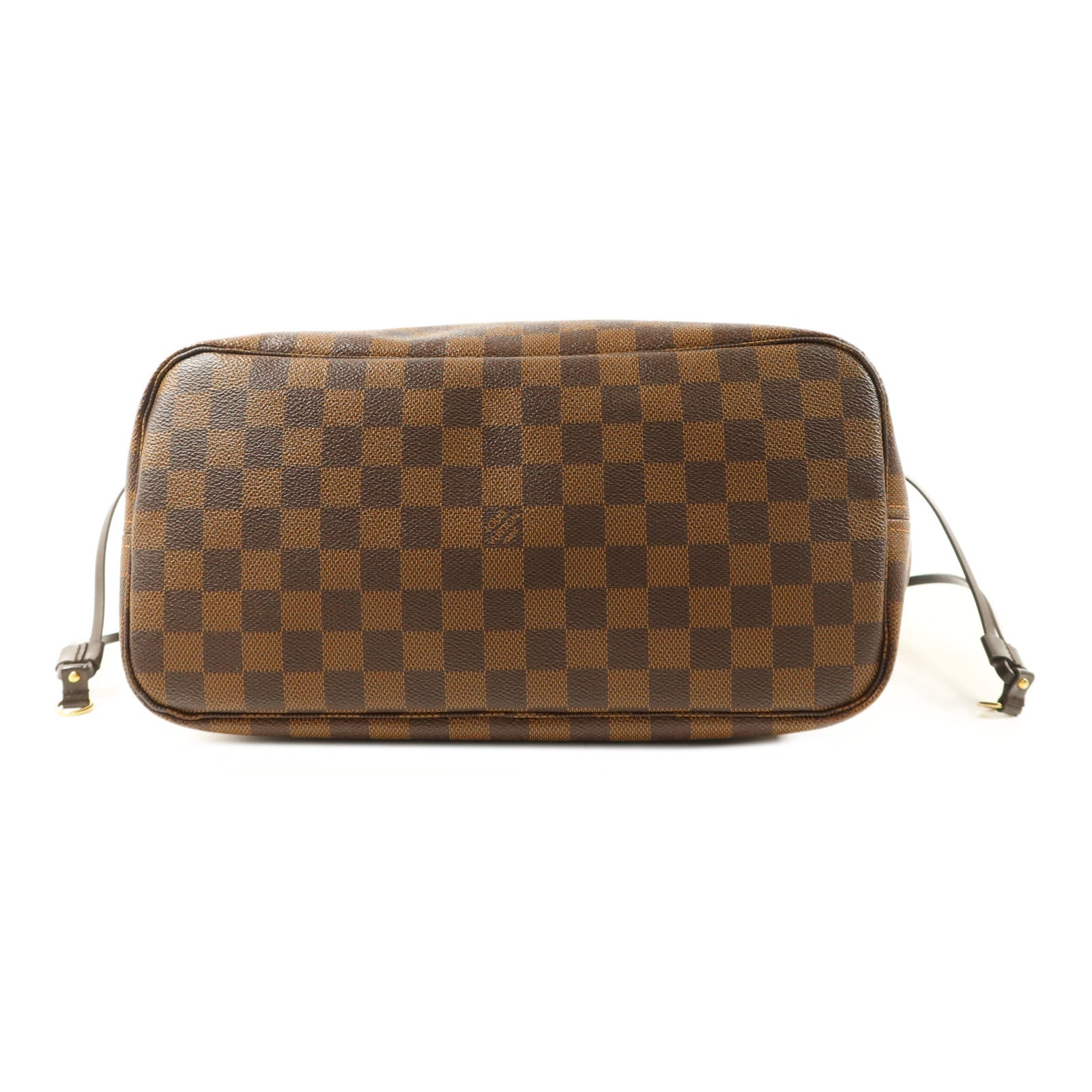 LOUIS VUITTON Damier Neverfull MM金扣手挽袋