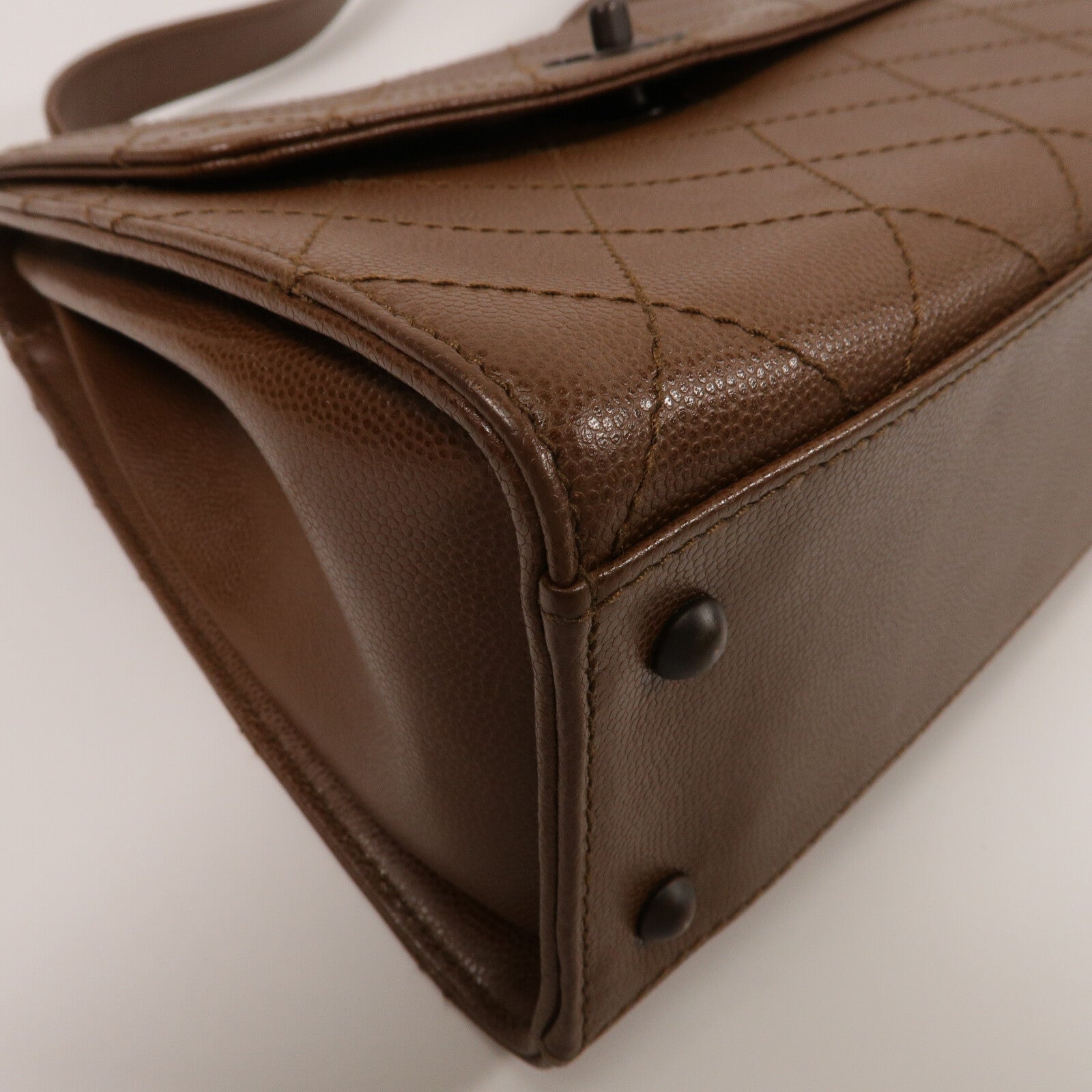 CHANEL 牛皮皮革Vintage Top Handle Kelly Flap Bag肩背袋