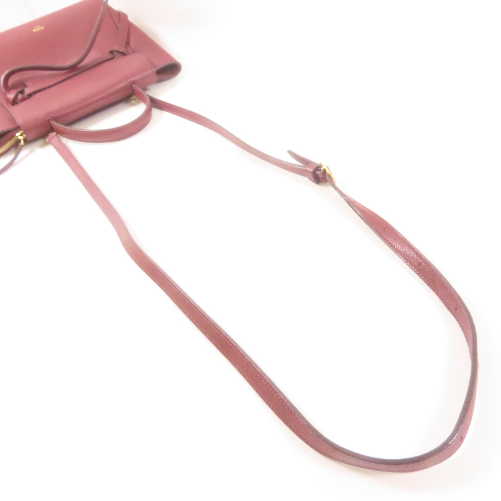 CELINE 牛皮皮革Belt Bag金扣手挽肩背兩用袋紅色
