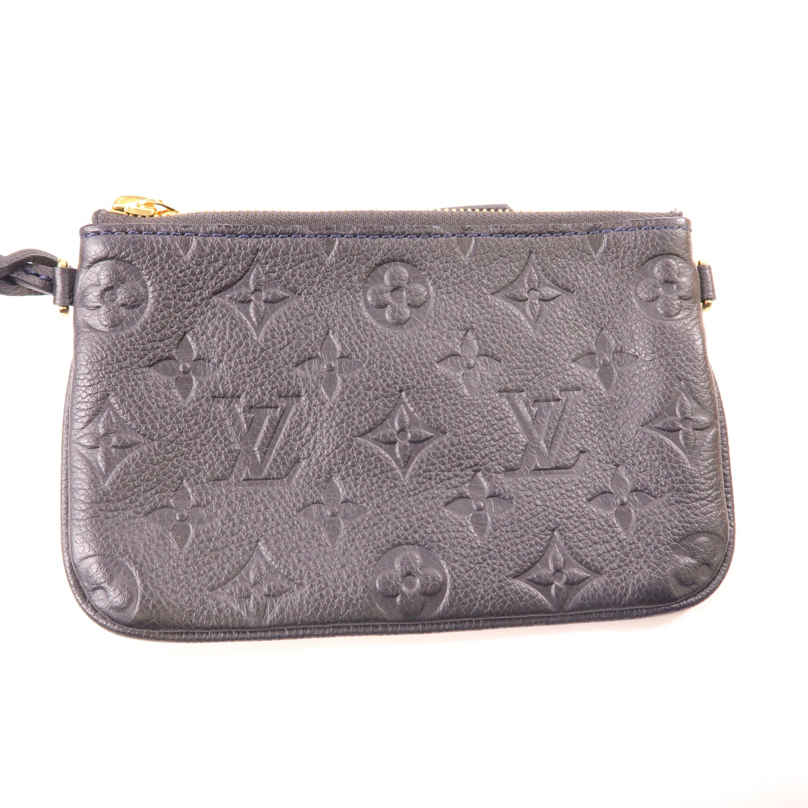 LOUIS VUITTON Monogram Empreinte Citadine GM金扣肩背袋/深藍色