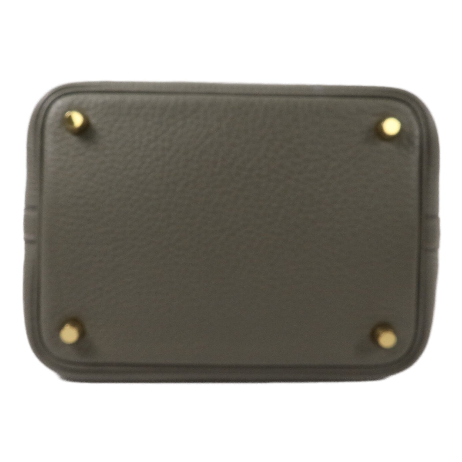 HERMES Clemence皮革Picotin PM手挽袋Gris Meyer